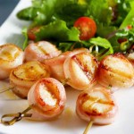 Easy Bacon Wrapped Grilled Scallop Kabobs